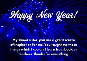 Happy new year Wishes for sister